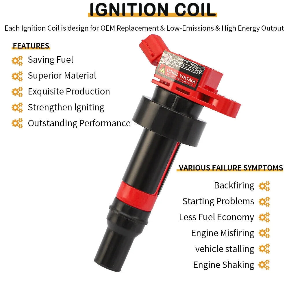 4 x Ignition Coils & Spark Plugs for 1.6L Y3376
