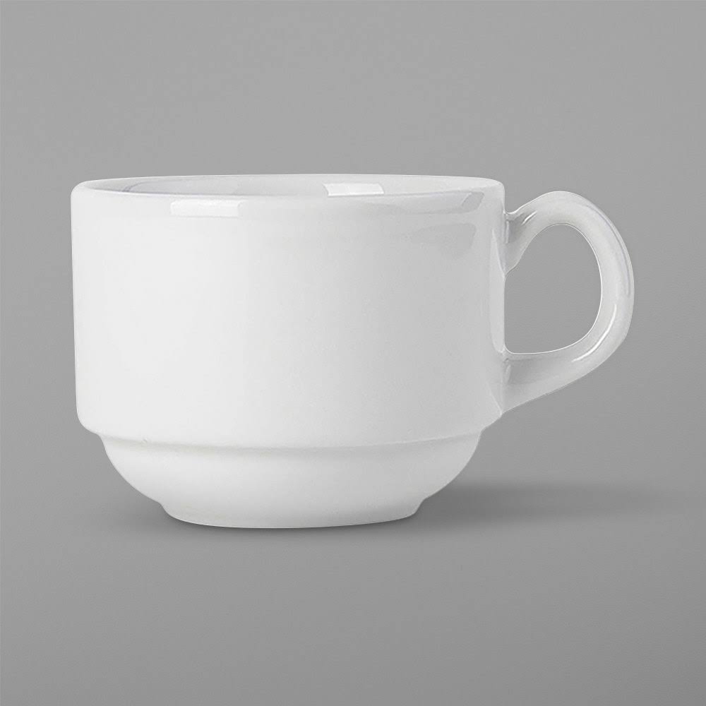 8 oz. Bright White Stackable China Cup J501101