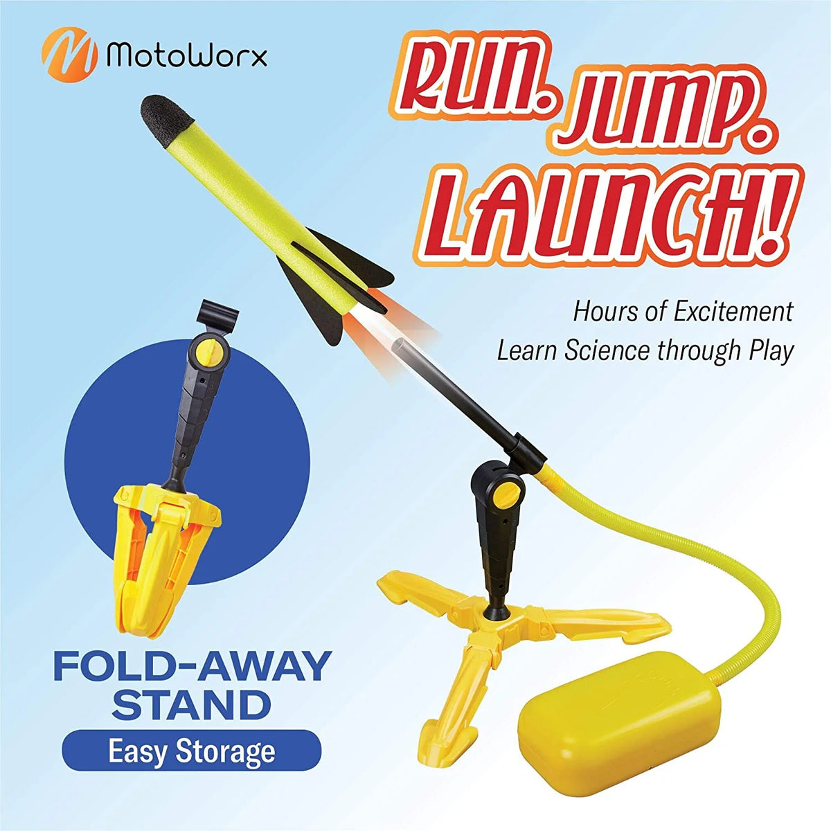 6 Colorful Foam Rockets Toy Rocket Launcher with Sturdy Launcher Stand K617