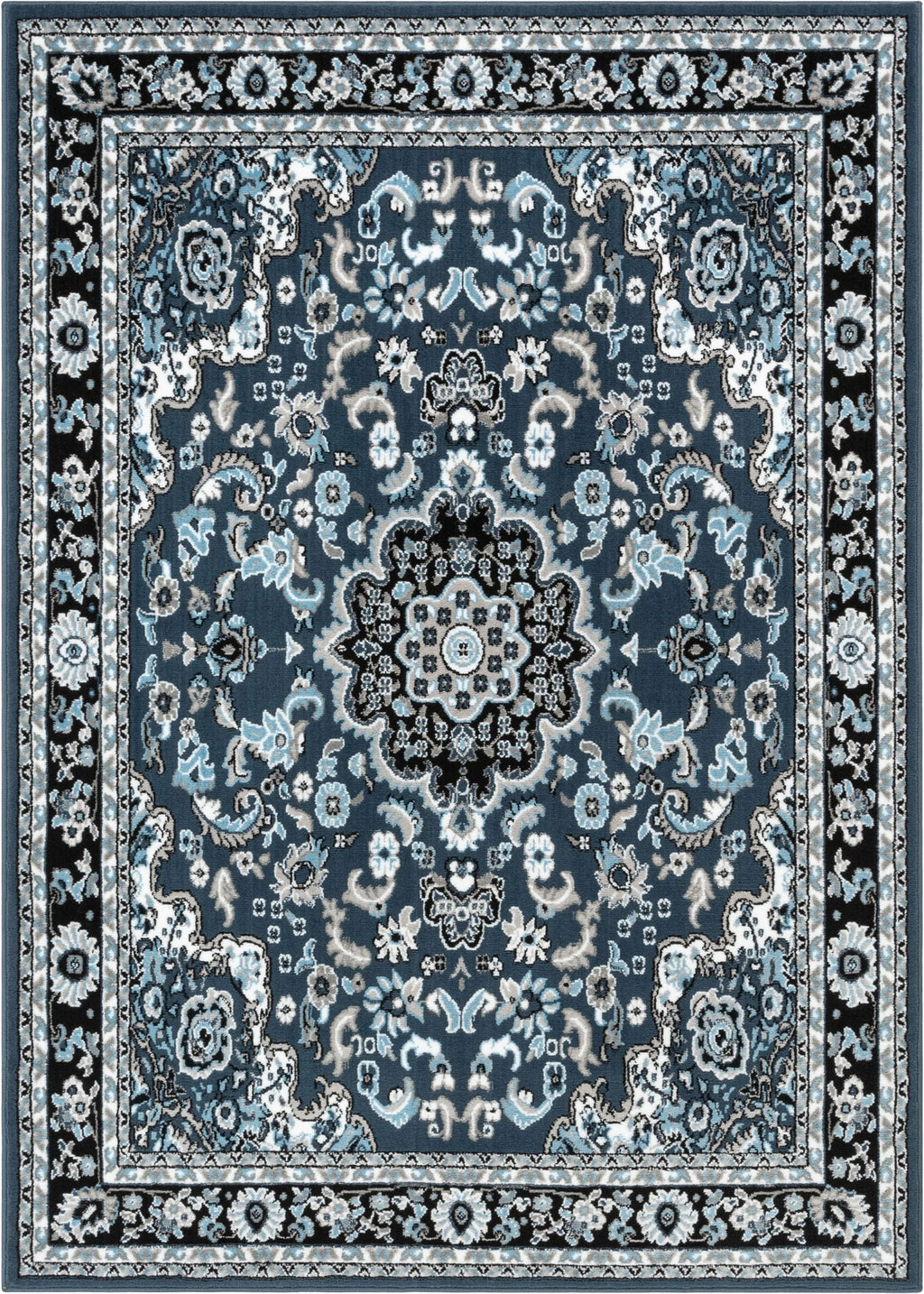 Persian Blue Traditional Medallion Area Rug X34699