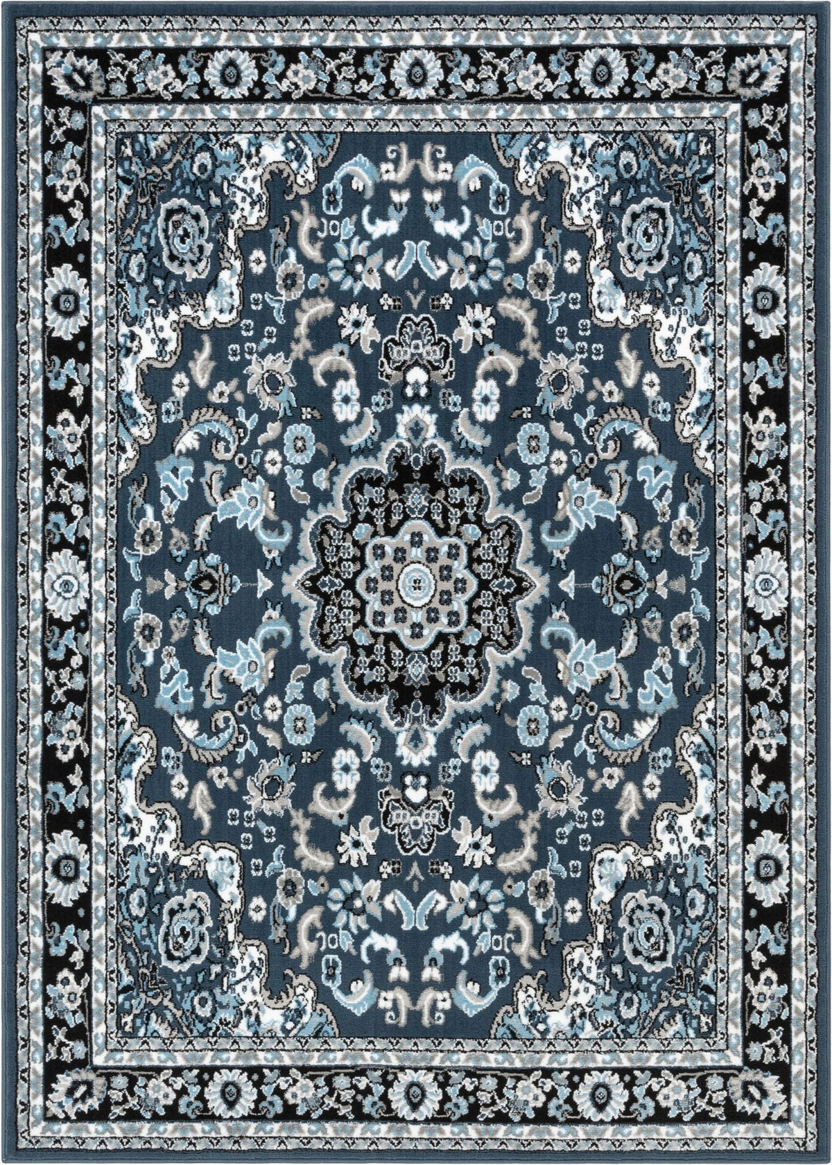 Persian Blue Traditional Medallion Area Rug X34699