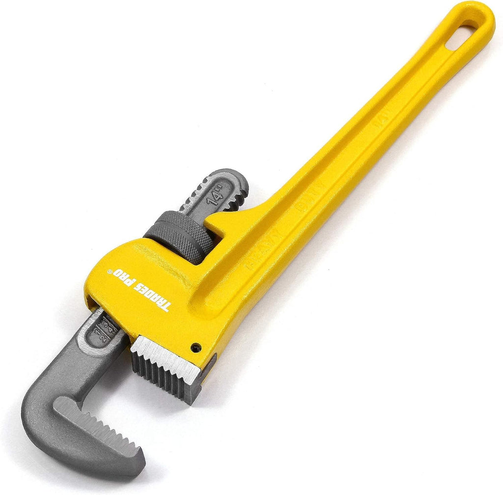 14-Inch Heavy Duty Pipe Wrench, Yellow - Pack of 2 N556305