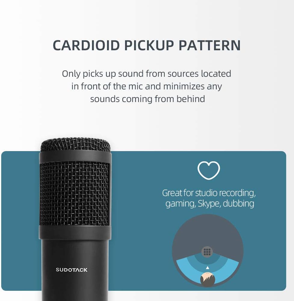 USB Streaming Podcast PC Microphone with Aluminum Storage Case, Studio Cardioid Condenser Mic Kit with Desktop Stand Shock Mount Z8596