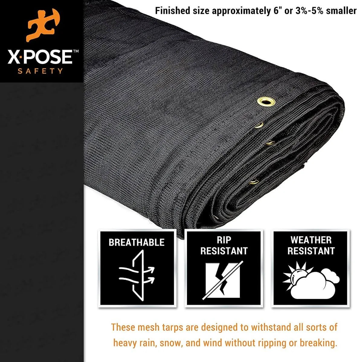 Black Mesh Truck Tarps 12x24 W7934