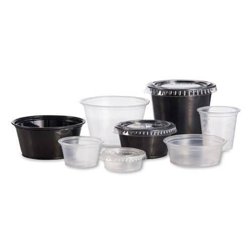 Black Plastic Portion Cup 2 oz 125/Bag T66791