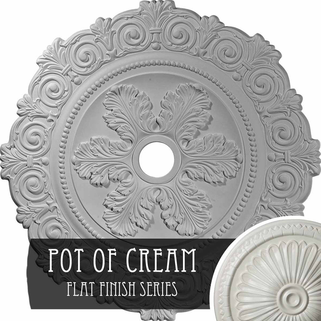 Scroll Medallion Pot of Cream Finished W919108