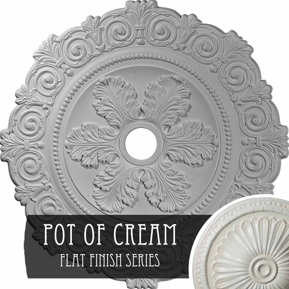 Scroll Medallion Pot of Cream Finished W919108