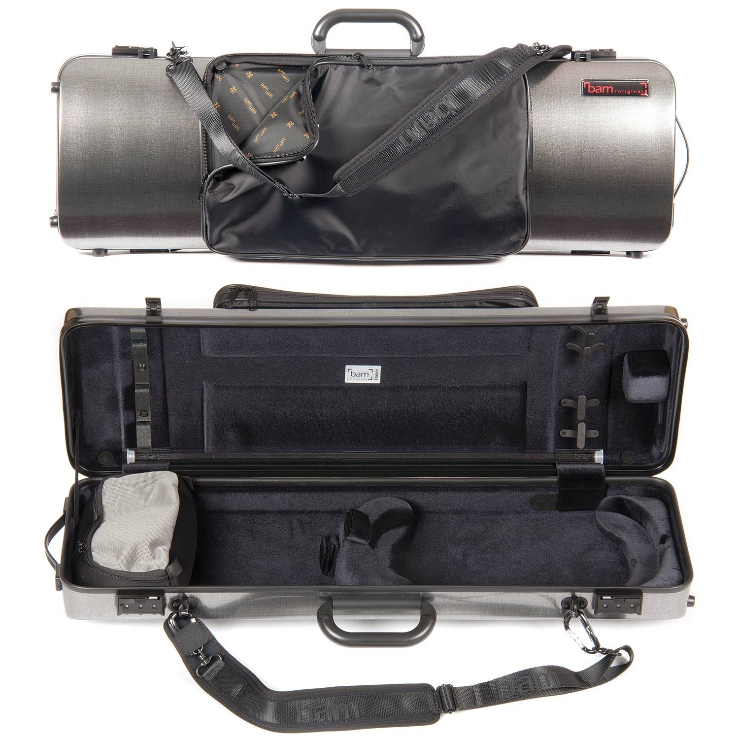 Tweed Look Oblong Violin Case with Pocket Z82633