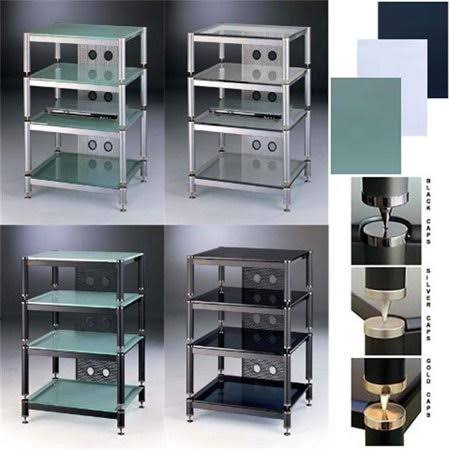 4 Frosted Glass Shelves AV Stand K258