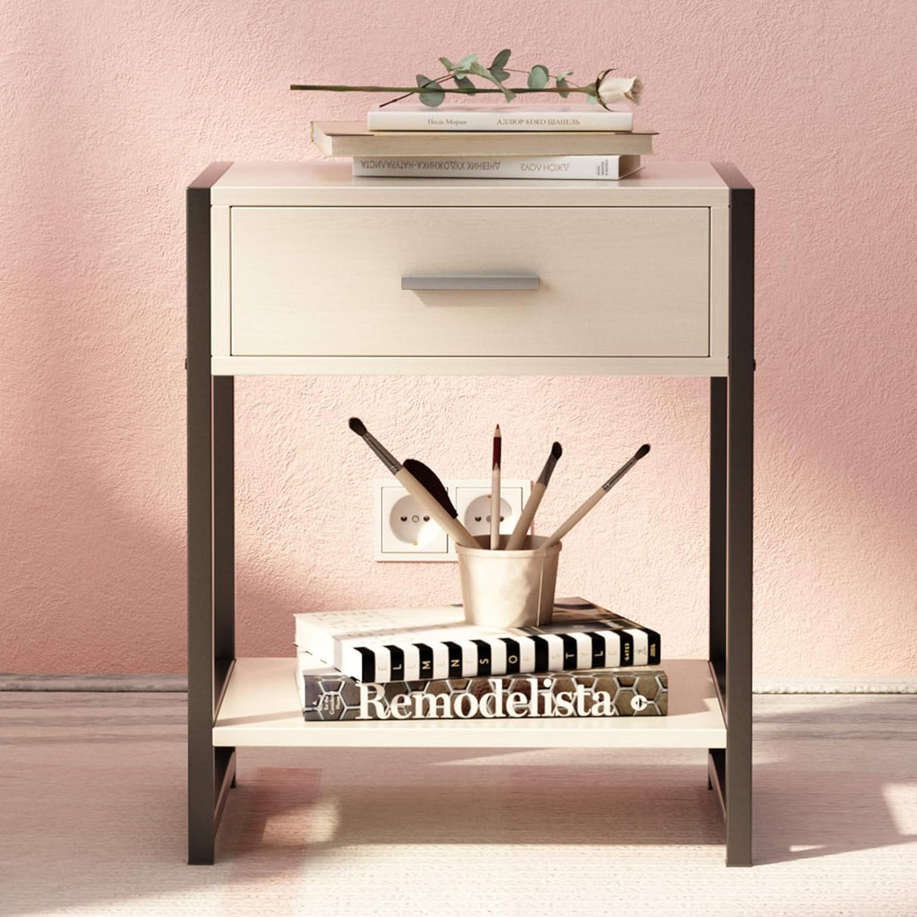 Black-Brown Nightstand Bedside Table G563