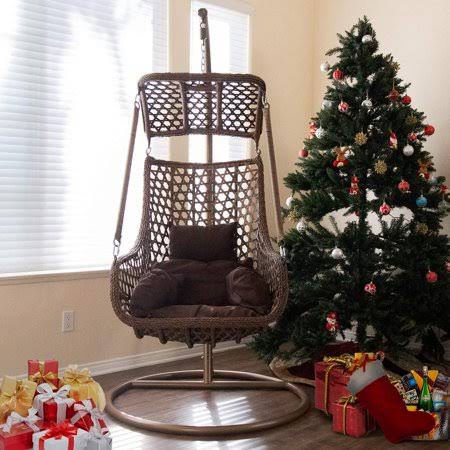 Patio Swing Chair with Mat & Support Frame R41434