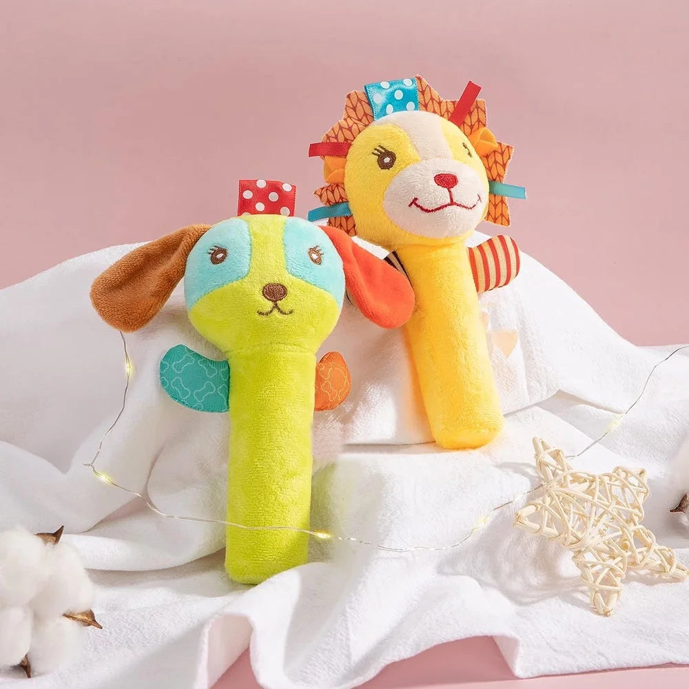 3 Pack Baby Rattles Toys Soft Rattle Sensory Toys Stuffed Animals Hand Grip Set I9845