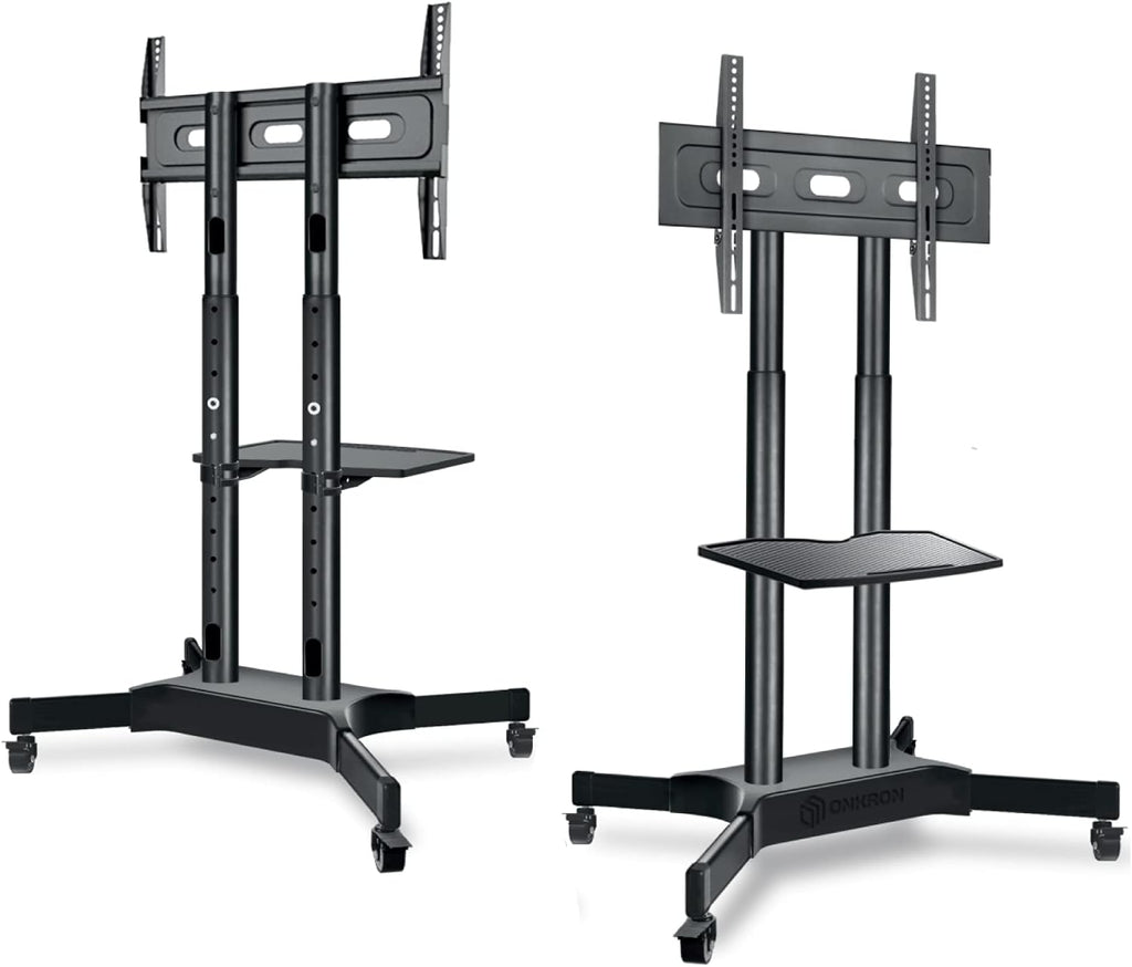 Mobile TV Stand Rolling TV Cart for 40 to 65 Inch LCD LED TV Screens with Wheels Shelves U43837