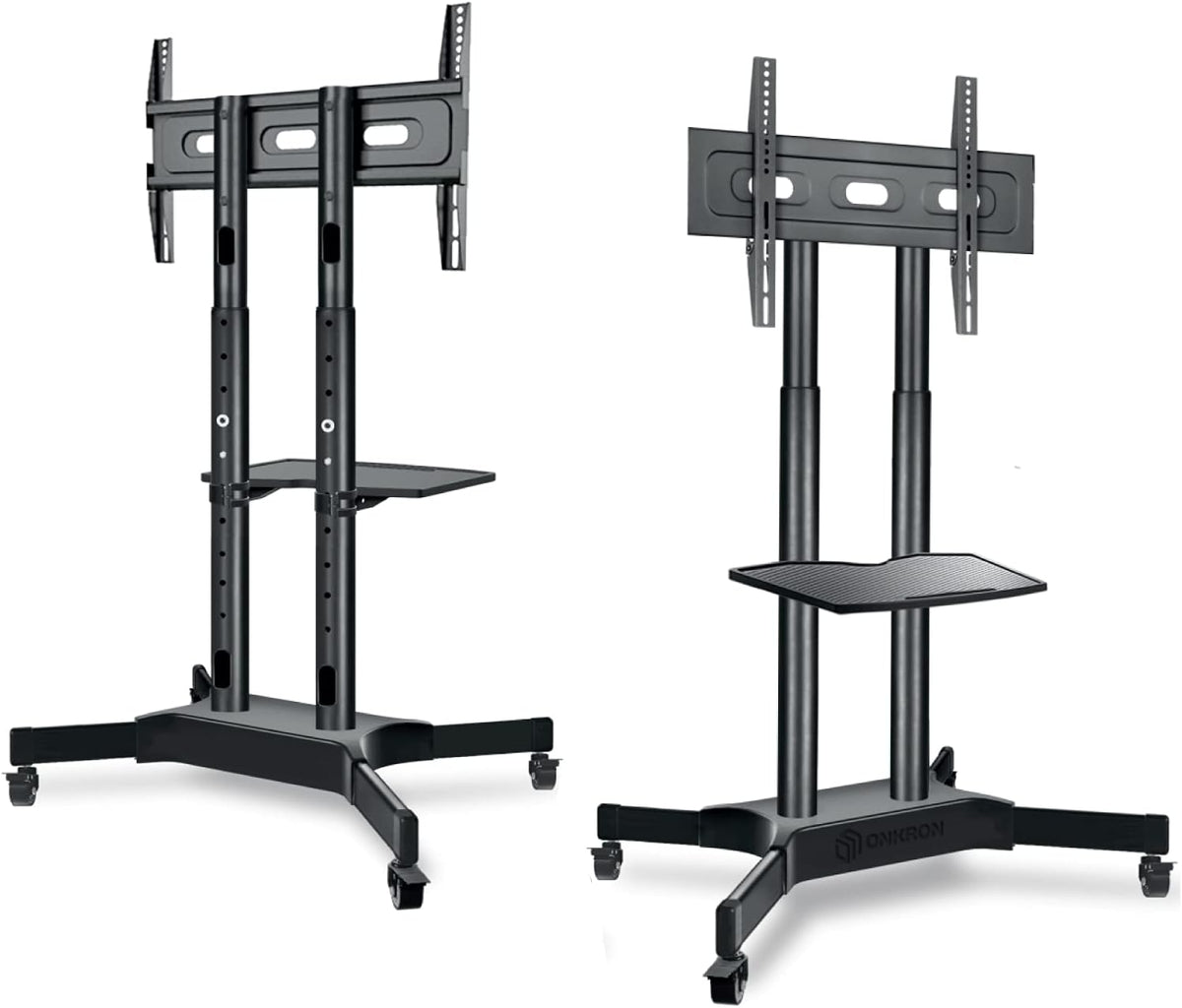 Mobile TV Stand Rolling TV Cart for 40 to 65 Inch LCD LED TV Screens with Wheels Shelves U43837
