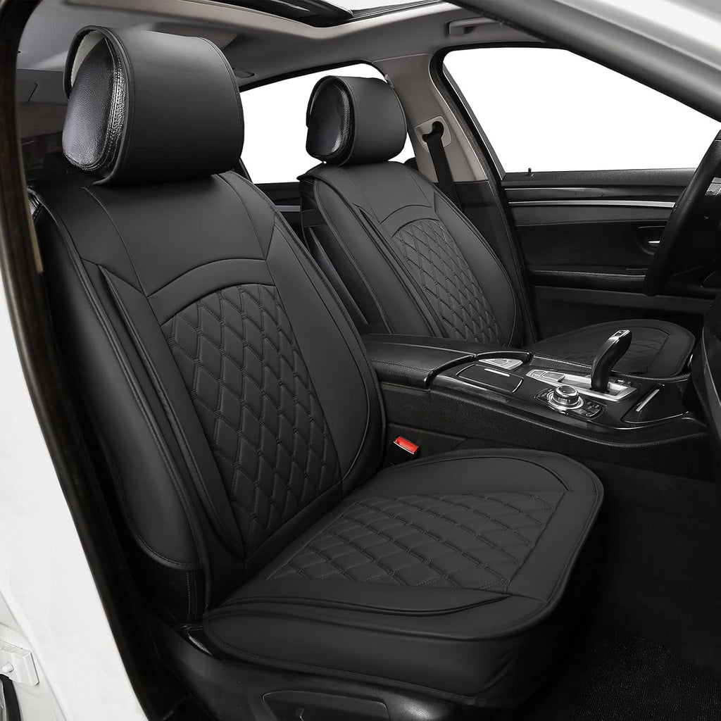 5 Car Seat Covers Black and Blue Leather Full Seat with 2 Car Backseat Storage Waterproof F71152