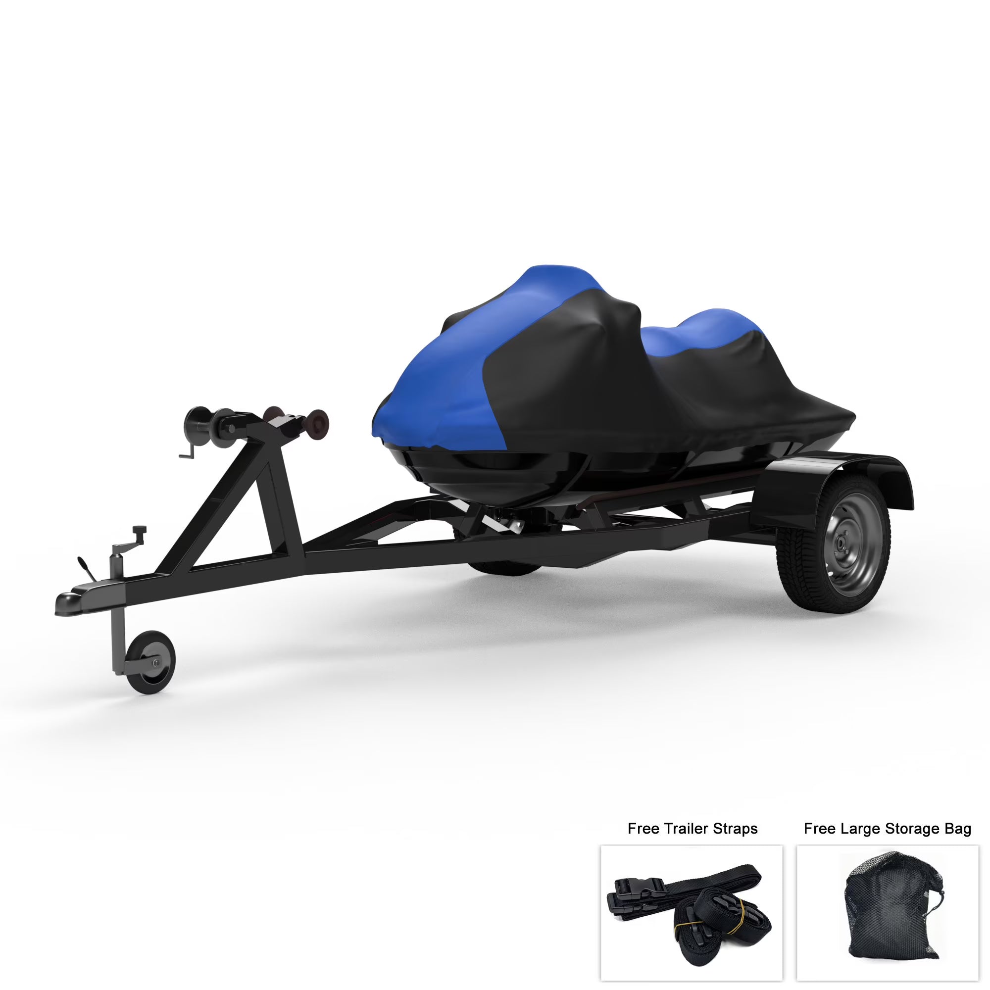 Jet Ski Cover, Trailerable, Blue / Black, Includes Trailer Straps And Storage Bag J9514