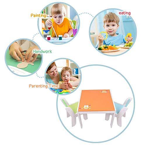 Orange Owl Wooden Kids Table and Chair Set N5582