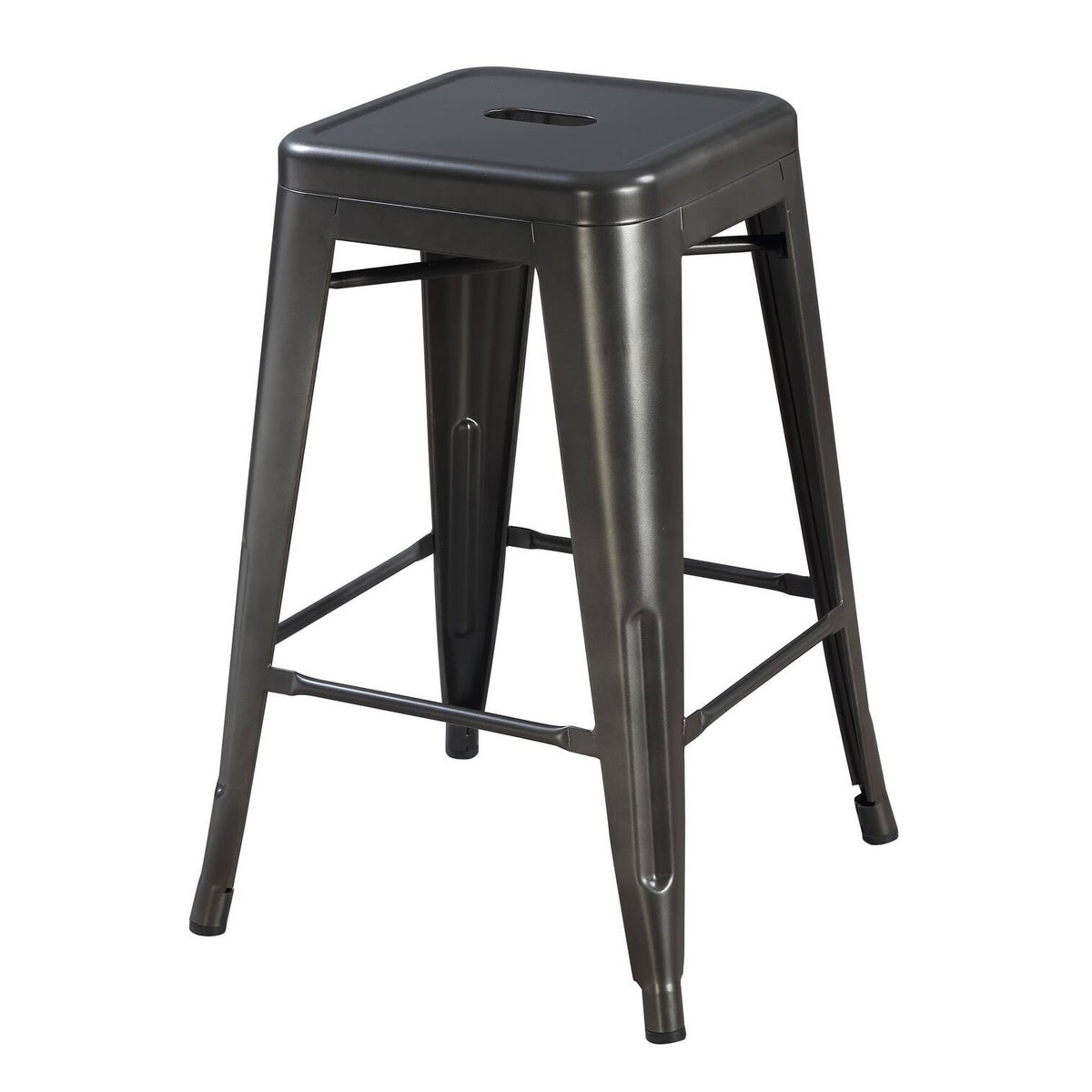Gunmetal Grey 24-Inch Bar Stool Set of 2 E663610