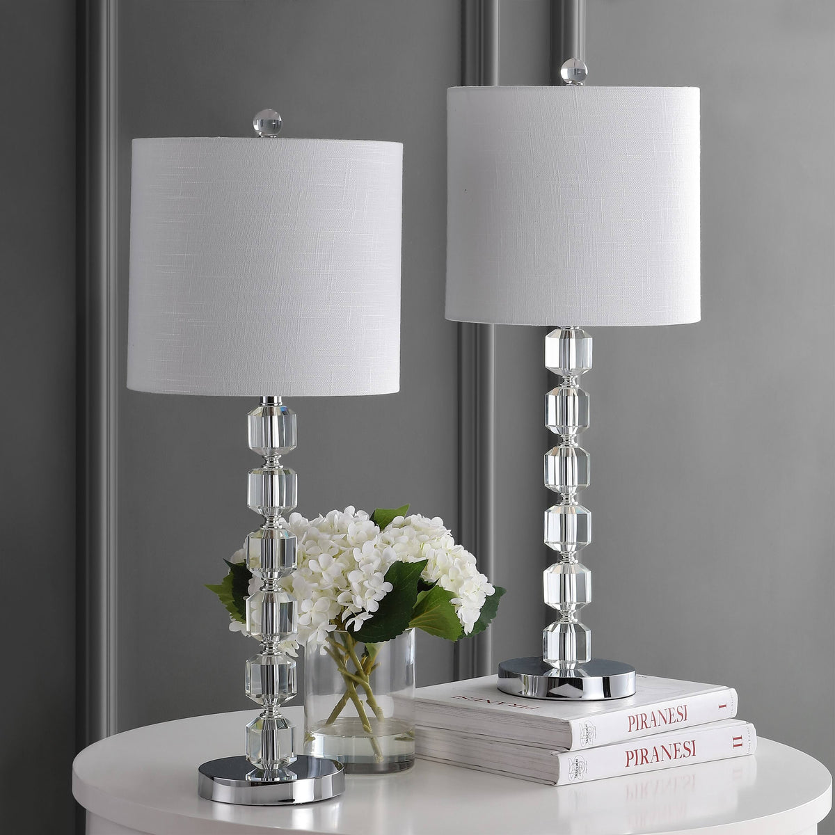 27.5 in. Chrome/Clear LED Table Lamp F903008