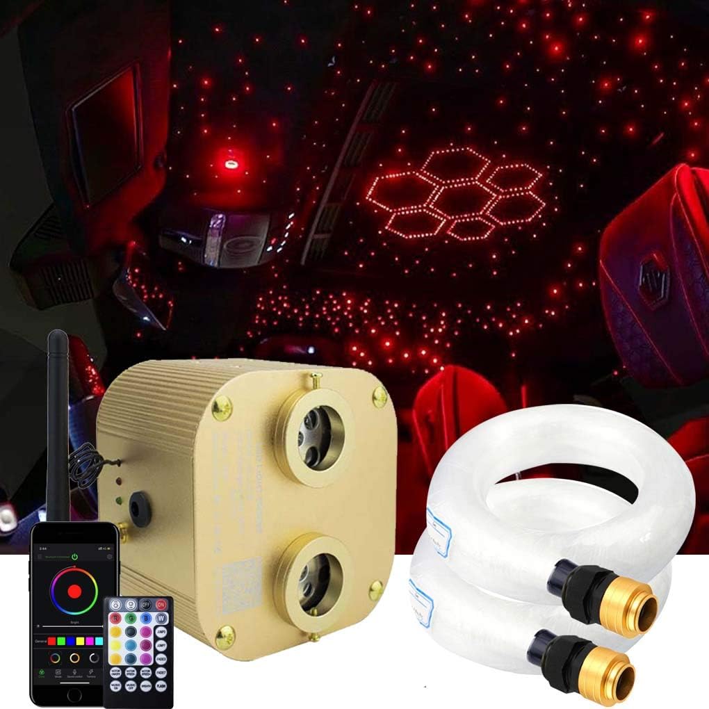 Bluetooth Fiber Optic Star Ceiling Lighting Kits 335pcs 13.1ft RGBW K83761