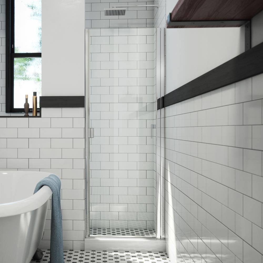 Semi-Frameless Swinging Shower Door Polished Chrome W371