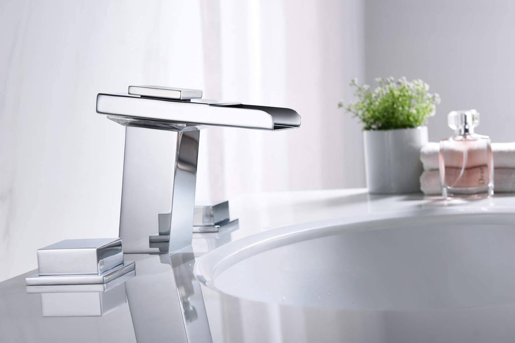 Chrome 8-Inch LED Widespread Bathroom Sink Faucet L35624