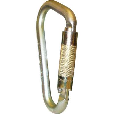 Large Iron Steel Carabiner Screw Locking Gold I81366