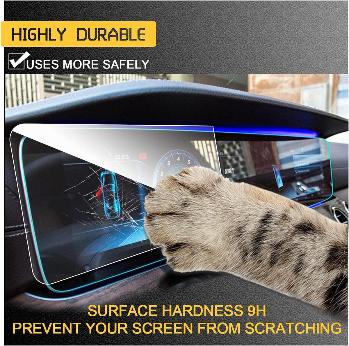 12.3IN Tempered Glass Car Navigation Screen Protector Pack of 2 G854943