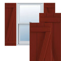 Pepper Red PVC Board and Batten Shutters, Per Pair F9644