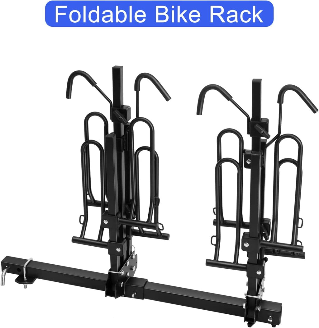 Hitch Mount Bike Rack, Foldable 2 Tray Bicycle Rack L16974
