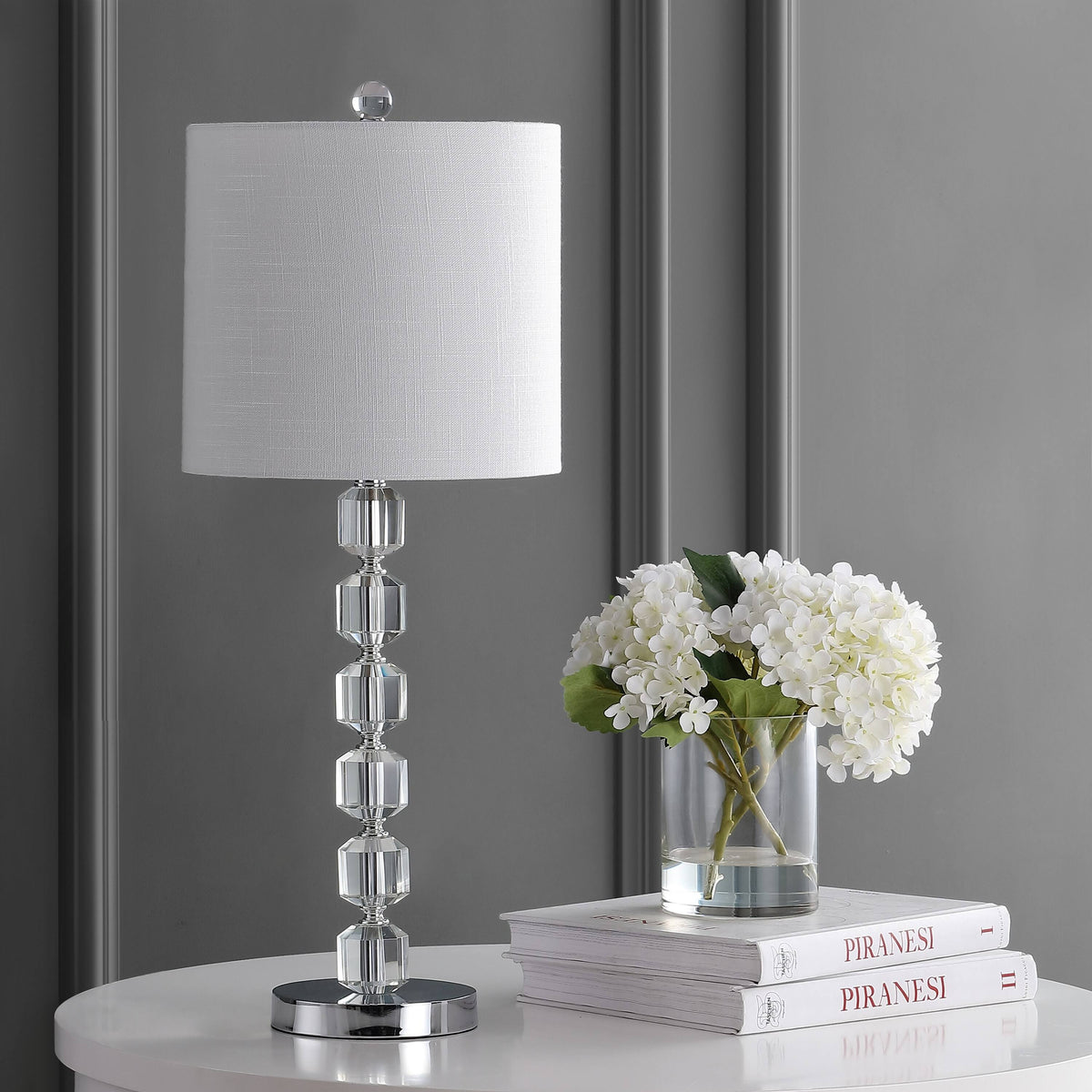 27.5 in. Chrome/Clear LED Table Lamp F903008