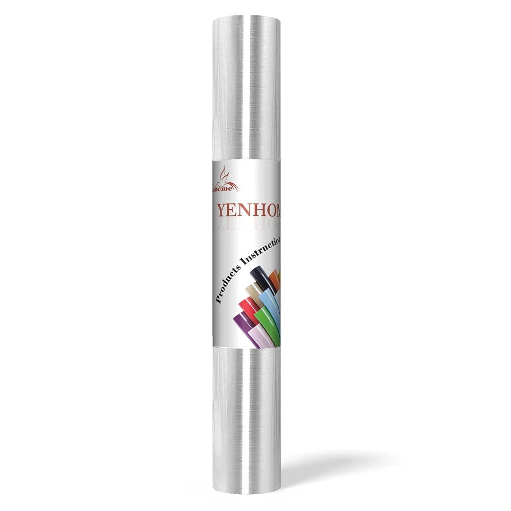 Brushed Silver Stainless Steel Self Adhesive Vinyl Film 24"x394" N5085