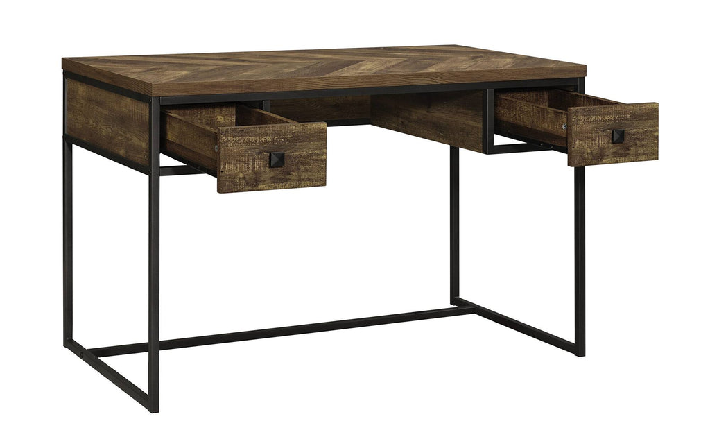 Rustic Oak Herringbone Writing Desk V50152