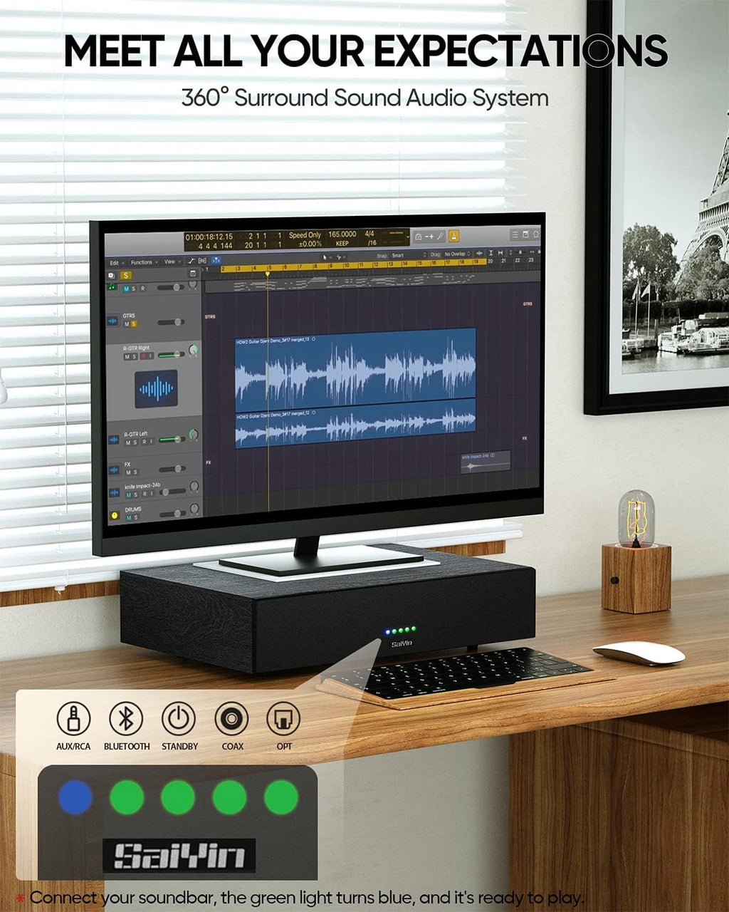 2.1 CH Sound Bar with Built-In Subwoofer and Bluetooth U985236