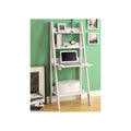 White Ladder Bookcase with Drop-Down Desk W2766