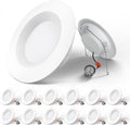 5/6 inch 3CCT LED Recessed Lighting 12 Pack, Dimmable, IC Damp Rated, 12.5W=100W, 950LM Can Lights with Baffle Trim, 3000K/4000K/5000K Selectable, Pack of 2 B35480
