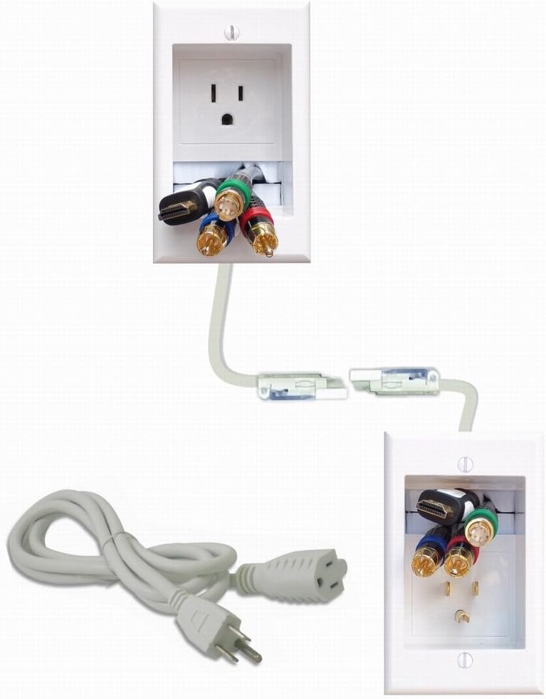 Dual Outlet Recessed In-Wall Cable Management System, Pack of 2 P852312