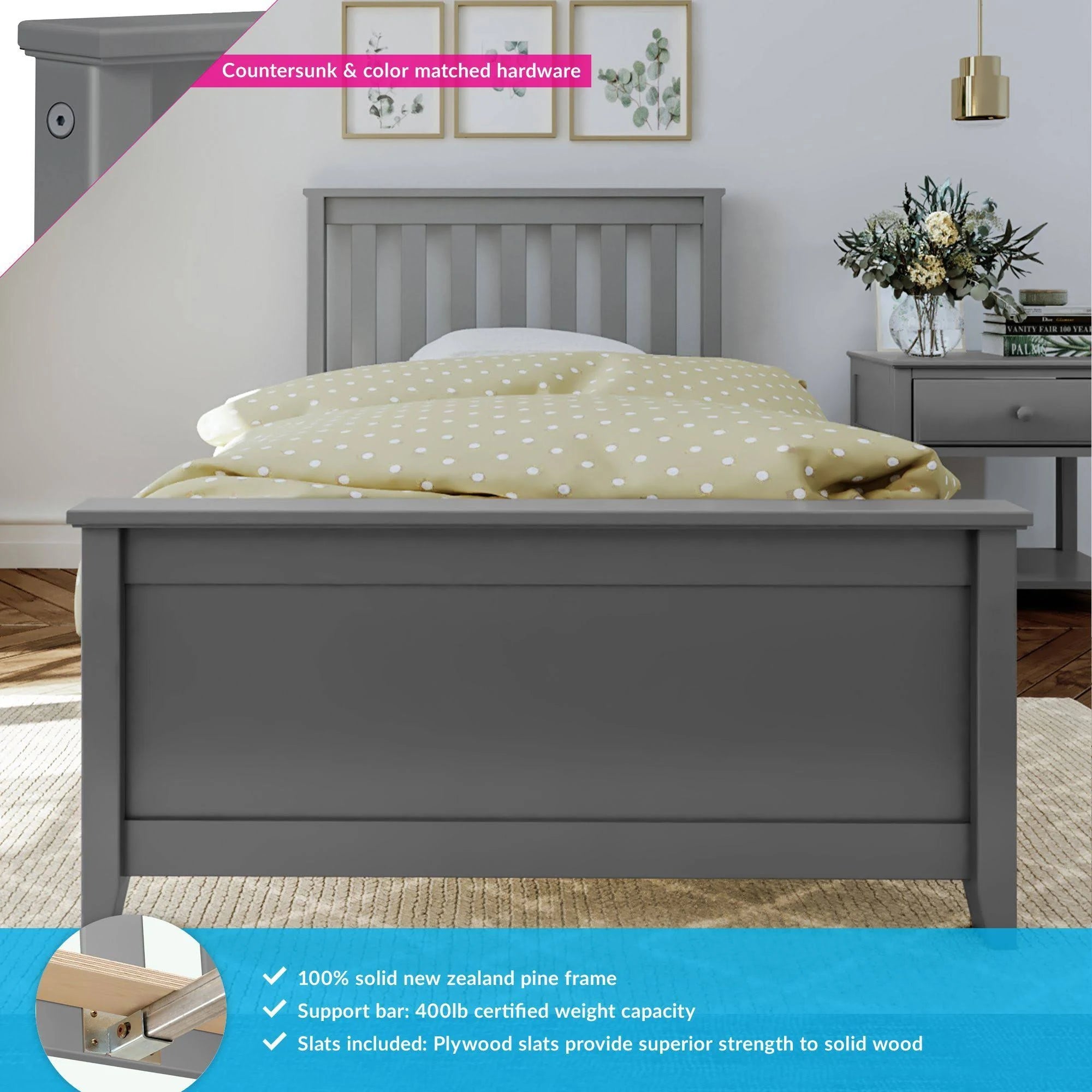 Solid Wood Twin-size Bed L15802