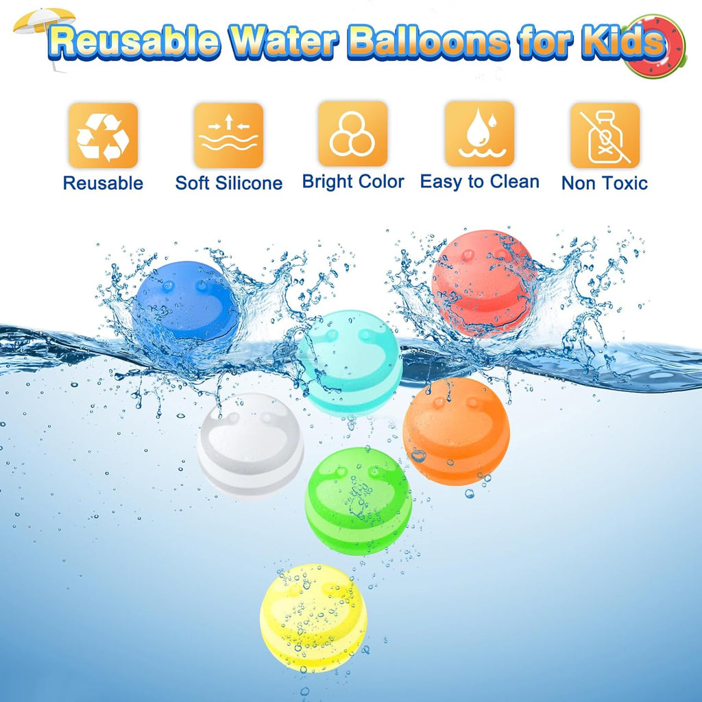 24 PCS Reusable Water Balloons with Mesh Bag Y91167