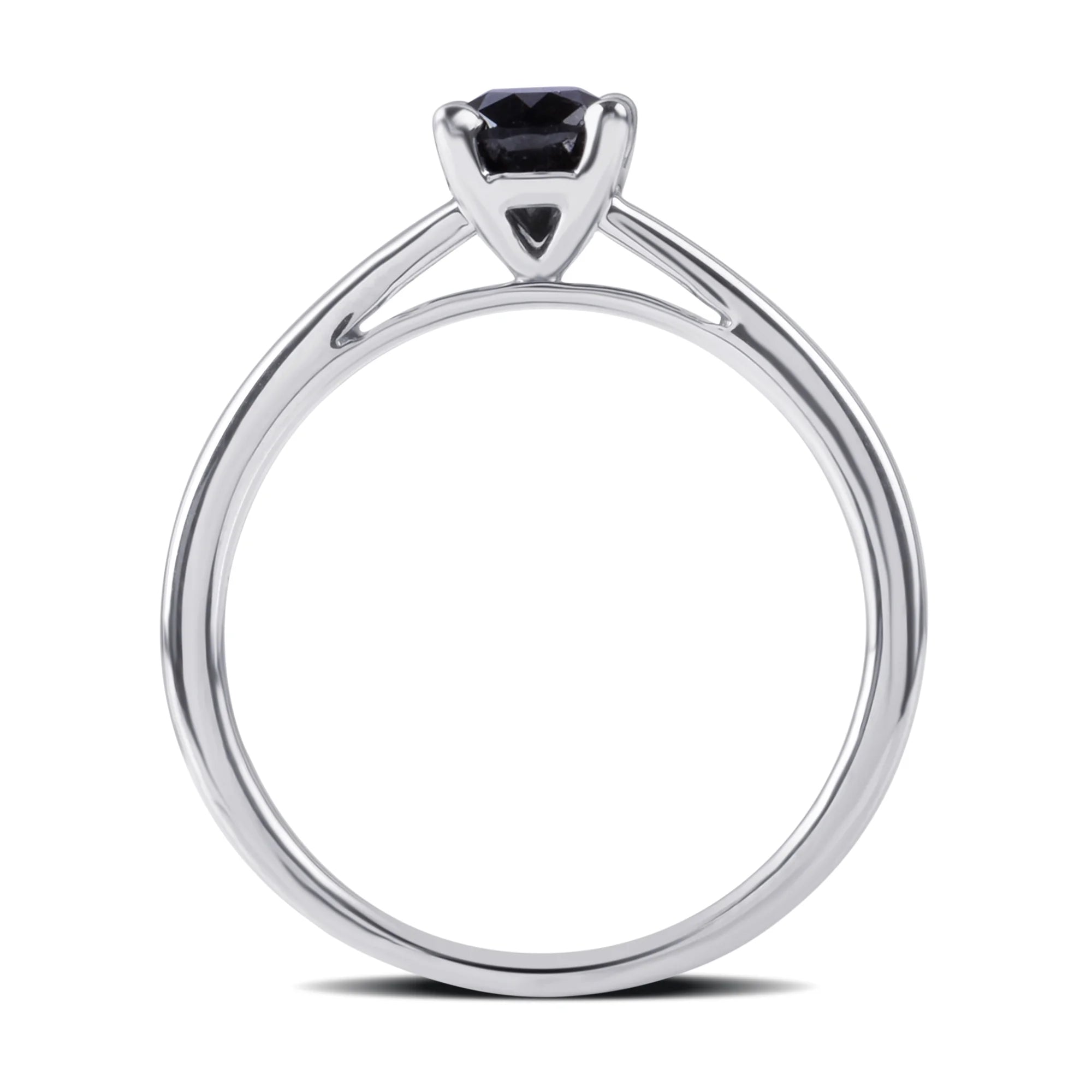 Black Diamond Solitaire Ring in Sterling Silver U705365