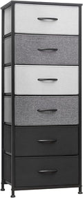 6 Drawers Vertical Dresser Storage Tower with Fabric Bins U583029