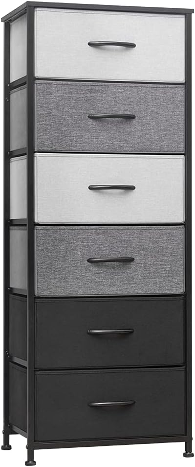 6 Drawers Vertical Dresser Storage Tower with Fabric Bins U583029
