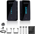 2.4GHz Wireless Dual Channel Cordless Lavalier Microphone System for Phone Camera J939