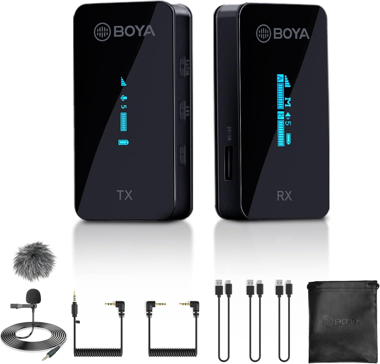 2.4GHz Wireless Dual Channel Cordless Lavalier Microphone System for Phone Camera J939