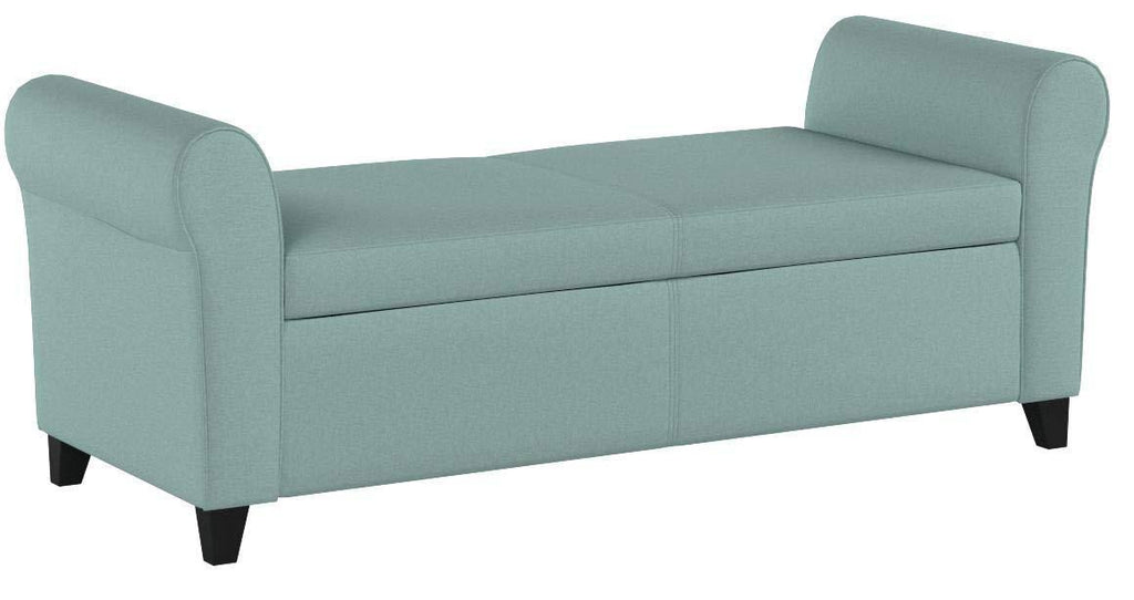 Light Blue Fabric Storage Bench W645068