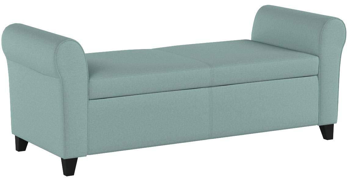 Light Blue Fabric Storage Bench W645068