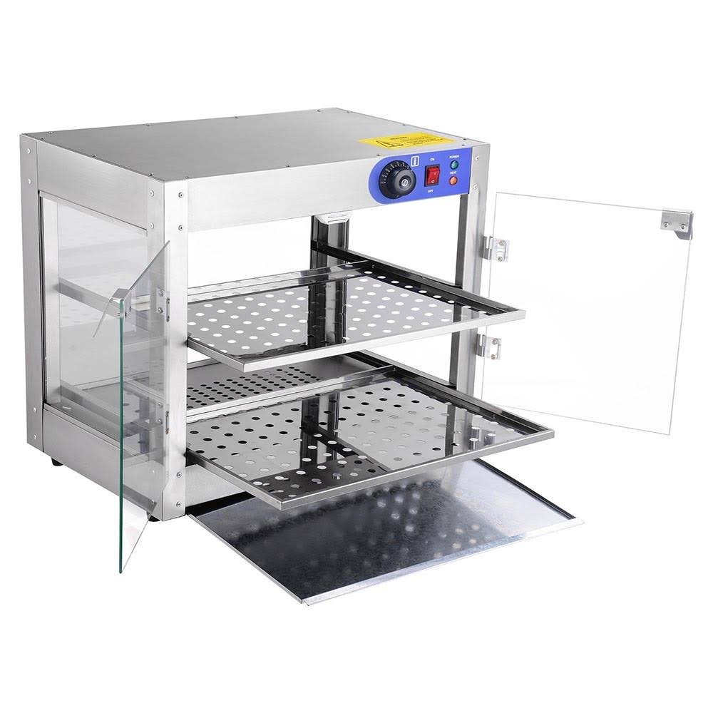 2-Tier Commercial Countertop Food Pizza Warmer 750w 24x20x15 inch J490