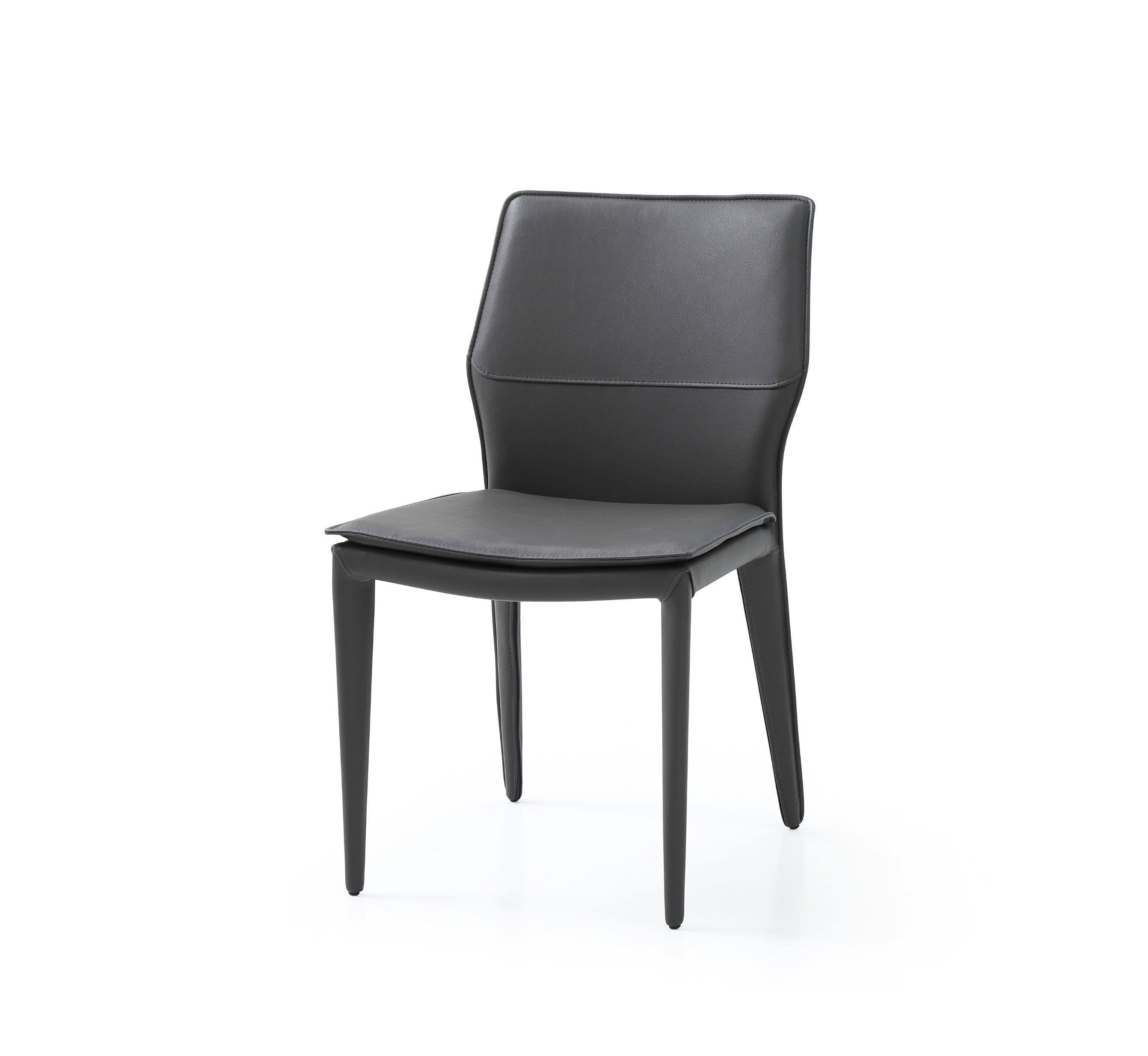 Dark Faux Leather Metal Dining Chair I6383