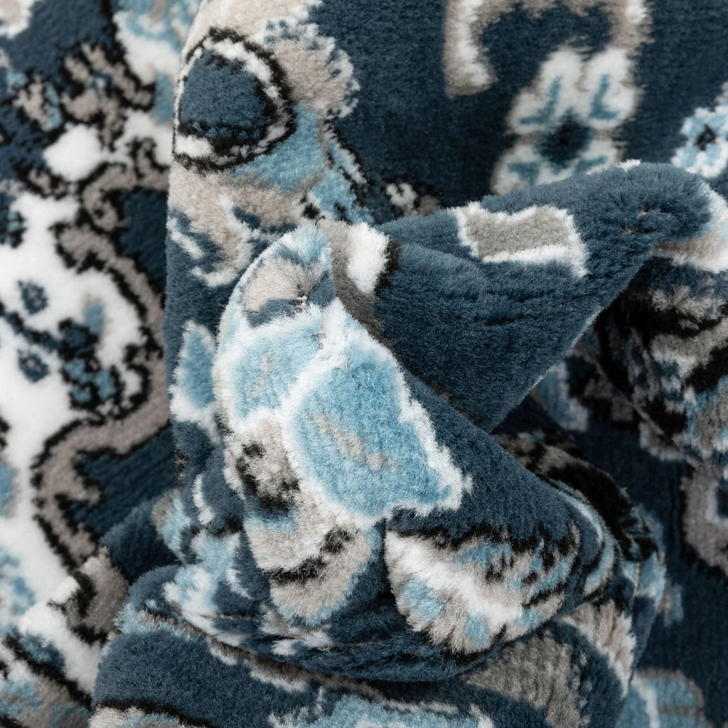 Persian Blue Traditional Medallion Area Rug X34699