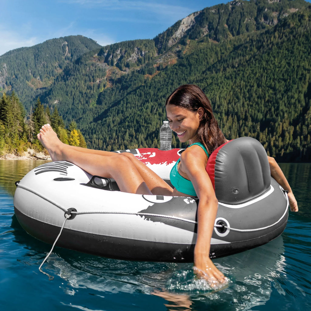 Red Inflatable Tube 6 Pack and 2-Person River Float 2 Pack A163154